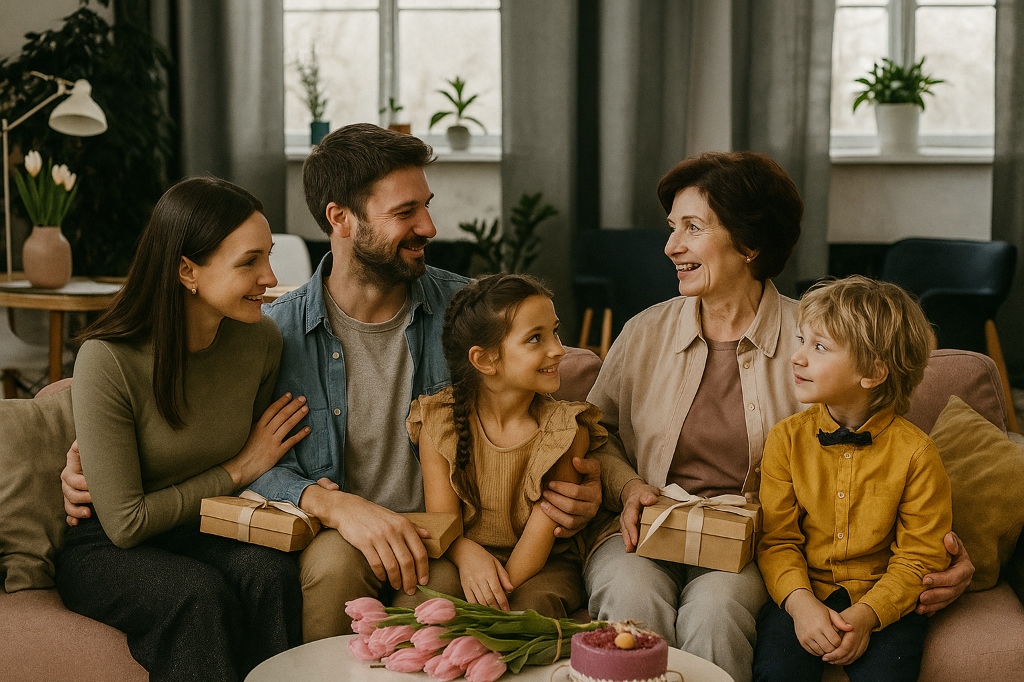 Happy family together
